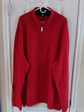 Lands' End Red Mock Neck Quarter Zip Pullover 3XL/T